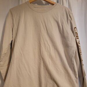 Carhartt Cream Long Sleeve Pocket Tee | Size Large